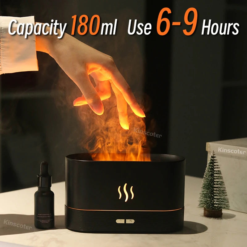 Aroma Diffuser Air Humidifier With Essential Oil Colored Flame